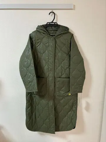 [ 미사용 새상품 ] 여성용 퀼팅 자켓 후드 부착 카키