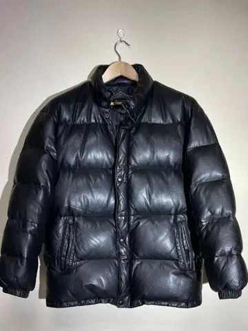 Wind armor 가죽 다운 자켓 블랙 L 사이즈