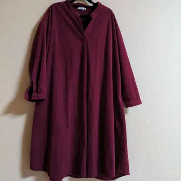 eur3 코듀로이 긴팔 V넥 원피스