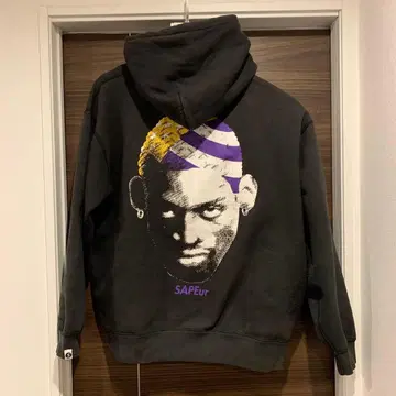 SAPEuR 아트 워크 후드티 블랙 컬러 XXL