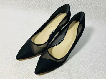 SH21 새상품 LeTalon 6.5cm 웨이브 라인 튤 펌프스 24.0