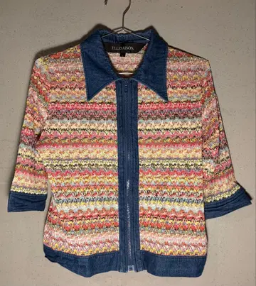 ELLEMISON 다색 스트라이프 집업 셔츠