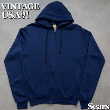 60s 70s 시어스  집업 후드티 무지 핑락