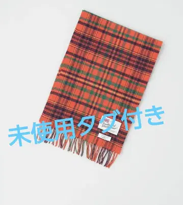 미사용 트래디셔널 웨더웨어 머플러 울 캐시미어 오렌지