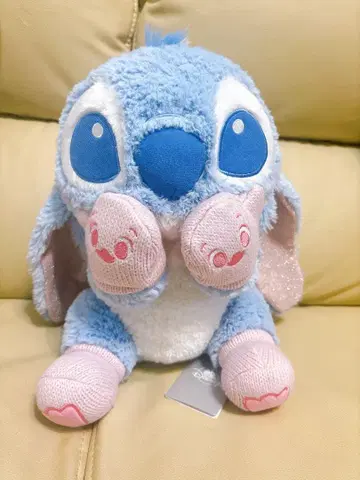 스티치 봉제 인형 핑크 x 블루 Winter Shiny Color