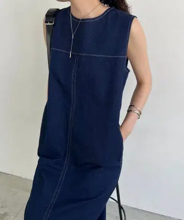 데님 I 라인 원피스
