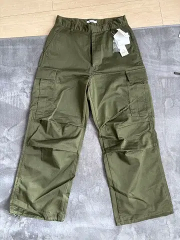 와이드 카고 팬츠 올리브 그린