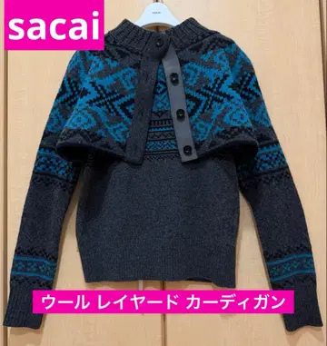 9만 [미사용에 가까운 새상품급] sacai 사카이 울 니트 가디건