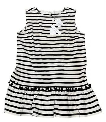 MARC JACOBS 보더 스트라이프 폼폼 슬리브리스 원피스