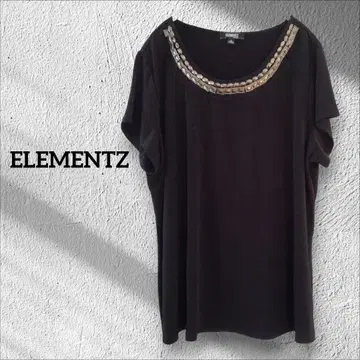 1점 한정 ELEMENTZ 블랙 반팔 티셔츠 상의