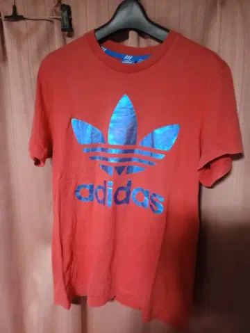 adidas 아디다스 큰 세잎클로버 라메 로고 T셔츠 M