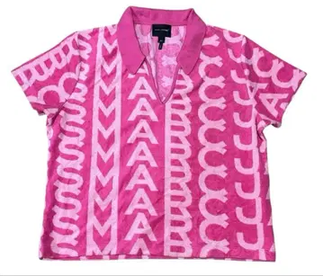 MARC JACOBS 모노그램 파일 원단 하프 슬리브 셔츠