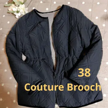 Couture Brooch 다운 자켓 리버서블 블랙