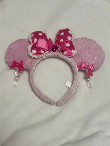 미니 핑크 리본 머리띠