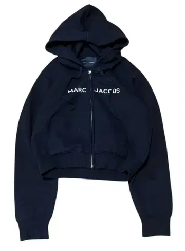 MARC JACOBS 프론트 로고 크롭 집업 후디