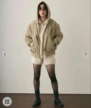 Trish 페이크 레이어드 후디드 봄버 자켓