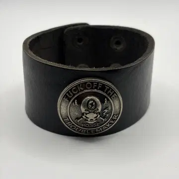 해골 메탈 가죽 팔찌 펑크 락 바이커 블랙