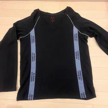 아르마니 익스체인지 긴팔 V넥 셔츠 M 블랙 남성용