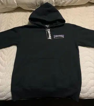 THRASHER 블랙 후드티 L 사이즈 스티커 포함