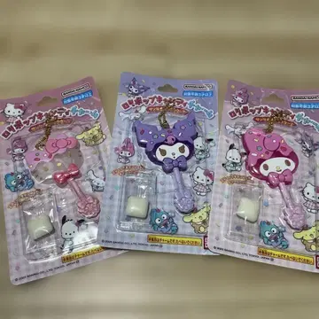 산리오 롤리팝 캔디 참 미사용 새상품 3개 세트 쿠로미 마이멜로디