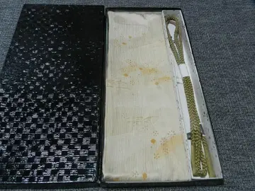 오비 장식 천 허리띠 세트 크림색 꽃무늬 그린 & 모브 핑크 미사용