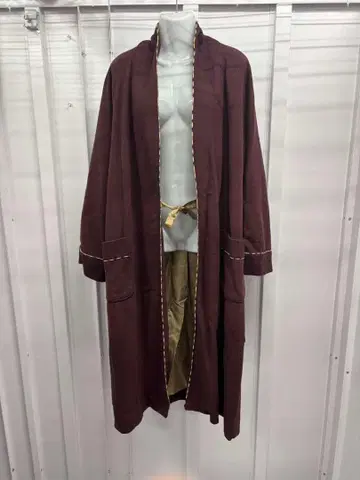 울 혼방 버건디 롱 코트