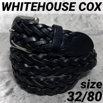 [ 단종 모델! ] 화이트하우스 콕스 가죽 메쉬 벨트 블랙 32/80