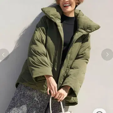 두클라쎄 에코 다운 BIG 칼라 자켓 카키