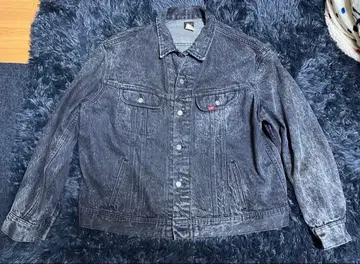 80년대 리 USA제 선염 블랙 데님 자켓 XL