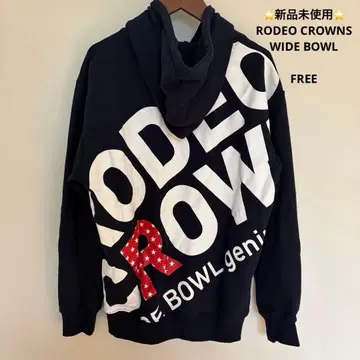 미사용 새상품 RODEO CROWNS 빅 로고 후드티 블랙 FREE
