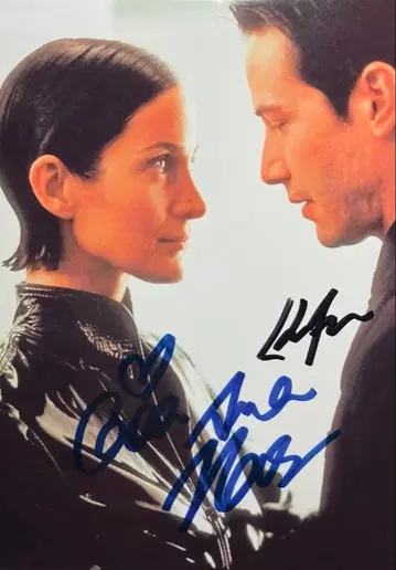 매트릭스 키아누 리브스 & 칼리 모스 친필 사인 사진 k