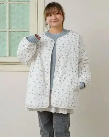 시마무라 꽃무늬 리버서블 아우터