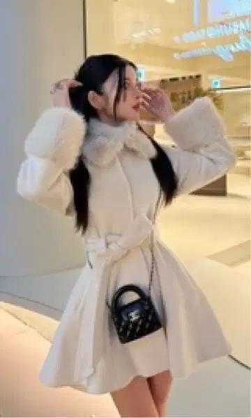 darich 허리 벨트 멜톤 코트 ivo free