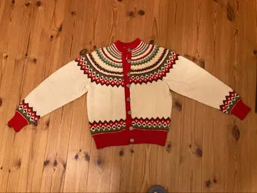 빈티지 노르웨이산 울 페어아일 패턴 스웨터