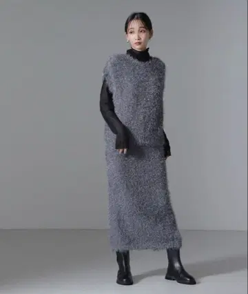 페더얀 크롭 기장 앞뒤 2way 니트 베스트 셋업 나노 유니버스