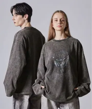 [CLEL] 헤비웨이트 빈티지 디자인 프린트 T셔츠 (롱 T)