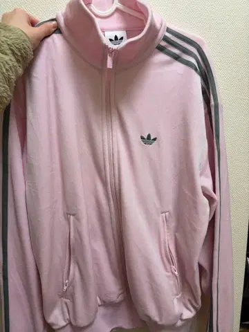 adidas 벨로아 핑크 집업 자켓