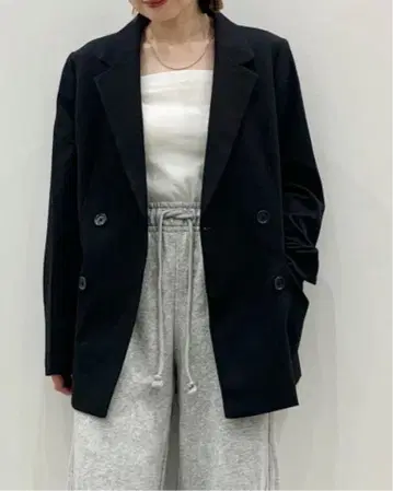 지유 더블 브레스트 자켓