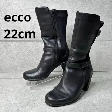 [ 새상품급 ] ecco 에코 블랙 가죽 부츠 벨트 22