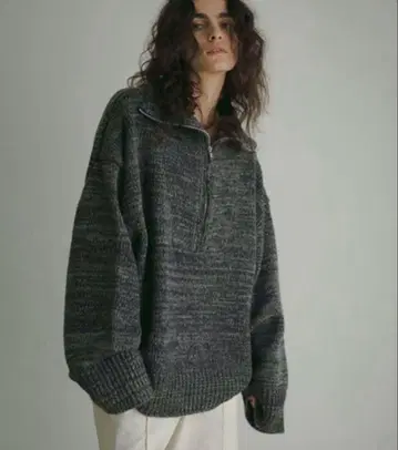 ETRE TOKYO 믹스얀 하프 지퍼 니트 풀오버