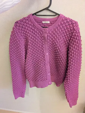핑크 뜨개질 니트 가디건