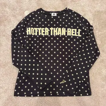 HTH HOTTER THAN HELL 별 패턴 긴팔 T셔츠