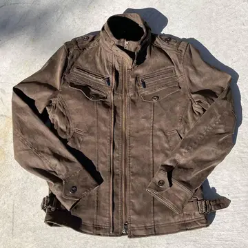 Archive Y2K 스웨이드 더블 지퍼 블루종 브라운