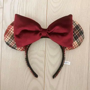 디즈니 미니 머리띠 체크 무늬