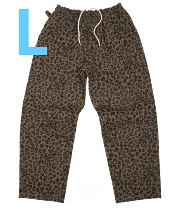 FLUTTER 레오파드 무늬 이지 팬츠 브라운 L
