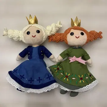 안나와 눈의 공주 봉제 인형 세트 (파랑 그린) 디즈니 리조트