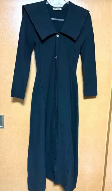 SNIDEL 블랙 롱 원피스 카라 부착 프리 사이즈