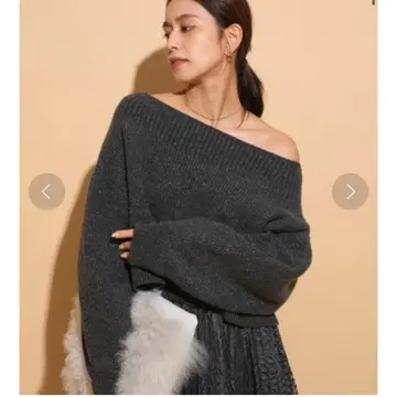 마이 스트라다 아쿠아 라메 오프숄더 니트