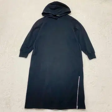 GU 후드 부착 맨투맨 원피스 / 속기모 롱 기장 오버 사이즈 루즈핏