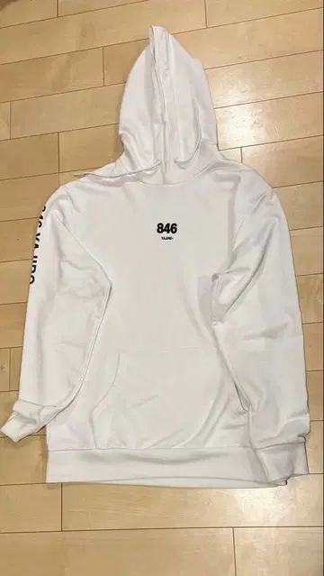 846 화이트 후드 부착 후드티 XL